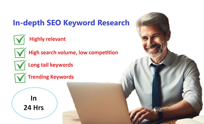 Gig Preview - Find low competition SEO keywords within 24 hours