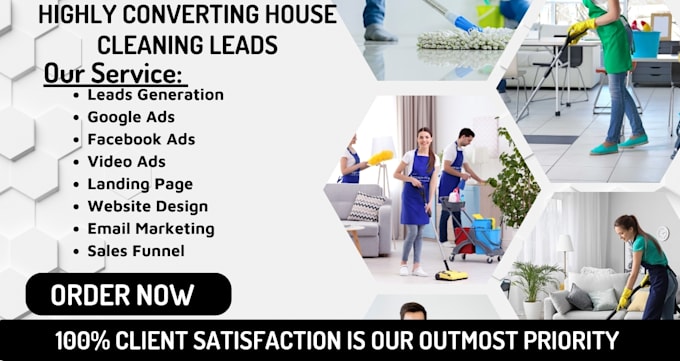 Gig Preview - House cleaning leads commercial cleaning leads leads generation landing page