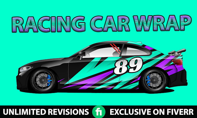 Gig Preview - Create professional racing car wrap design, any  sports car, any type of vehicle