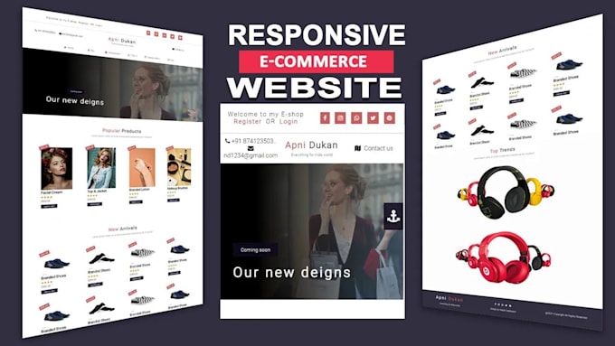 Gig Preview - Develop ecommerce websites for fashion, electronics, or any niche dropshipping