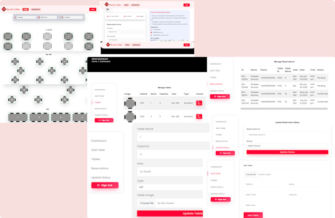 Gig Preview - Build a custom full stack restaurant web app with table reservation system