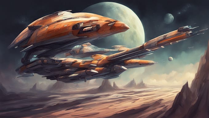 Gig Preview - Design spaceship sci fi illustration and sci fi art