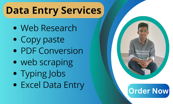 Gig Preview - Do fast and reliable data entry, web research, and data formatting