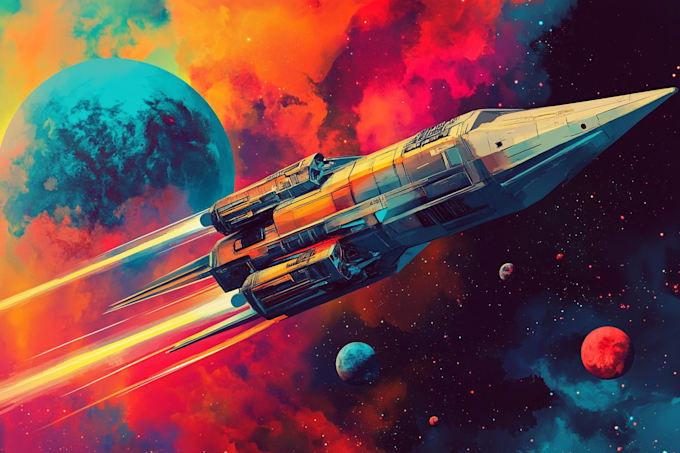 Bestseller - design a spaceship, sci fi illustration and sci fi art