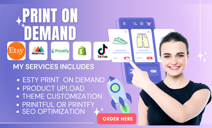 Gig Preview - Redesign printful printify shopify print on demand shopify dropshipping website