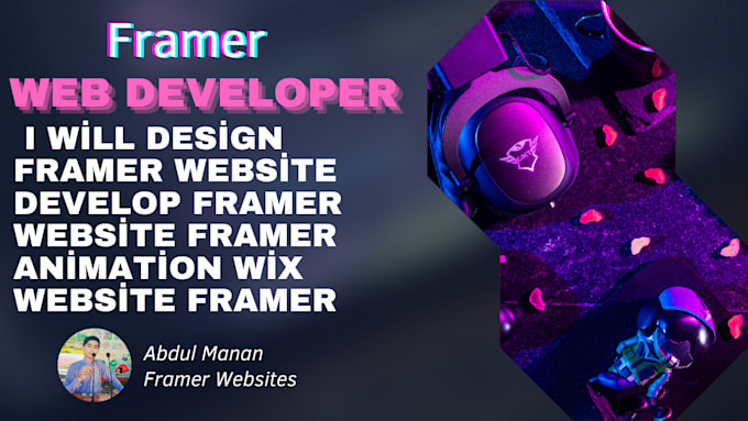 Gig Preview - Design framer website develop framer website framer animation wix website framer