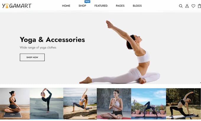 Gig Preview - Design yoga mat shopify store health supplement store health fitness website