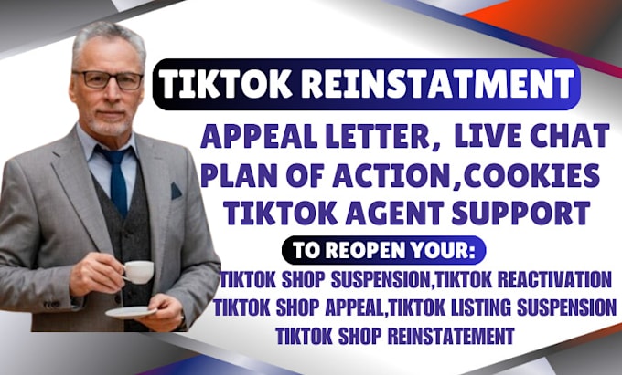 Gig Preview - Write appeal for tiktok shop suspended account reinstate tiktok shop account