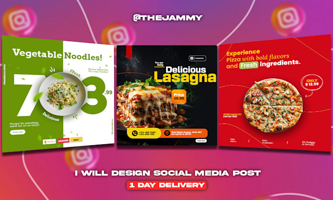 Gig Preview - Design food post, food poster, pizza, burger ad flyer, post