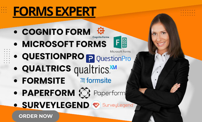 Gig Preview - Do cognito form microsoft forms questionpro qualtrics wufoo askform surveylegend