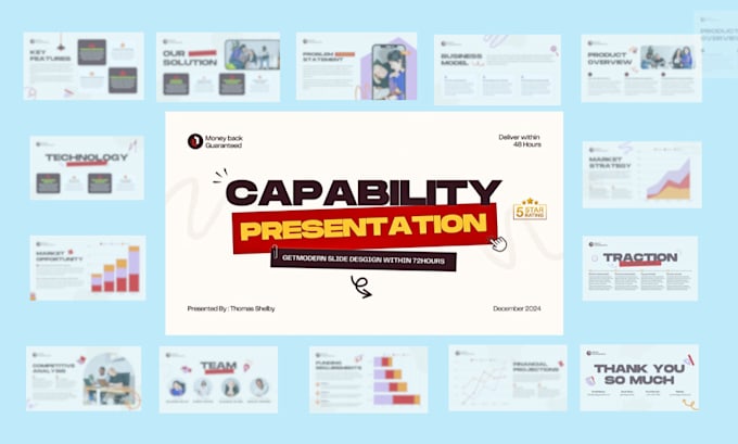 Gig Preview - Design capability statement, pitch deck company profile, powerpoint presentation