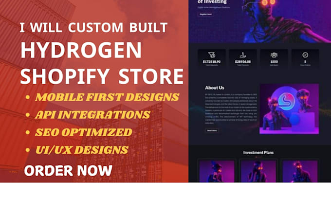 Gig Preview - Custom built your hydrogen shopify store