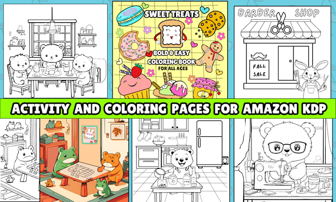 Gig Preview - Design activity and coloring pages for amazon KDP