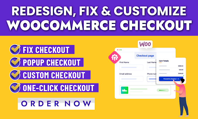 Gig Preview - Redesign and fix woocommerce checkout, cart, shop, my account, and ecommerce