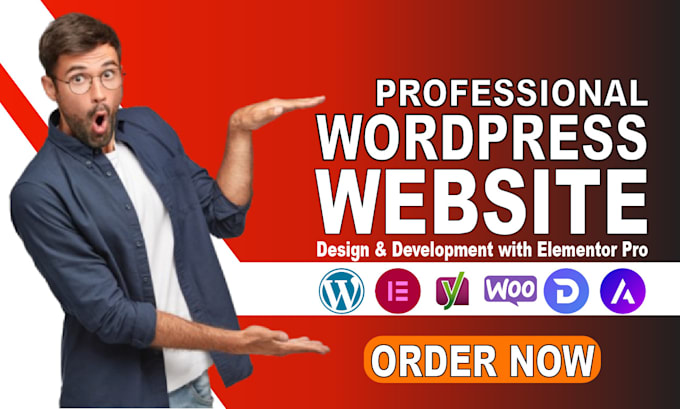 Gig Preview - Create professional wordpress website design and development with elementor pro