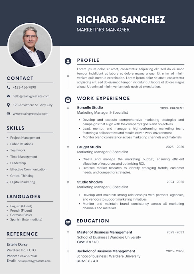 Gig Preview - Make a professional resume for you