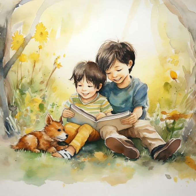 Gig Preview - Illustrator kids story book illustration watercolor and vector style