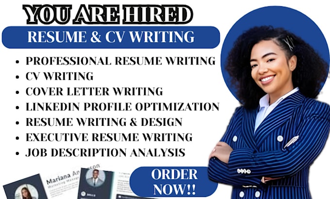 Gig Preview - Do professional resume writing, cover letters and ats friendly cvs