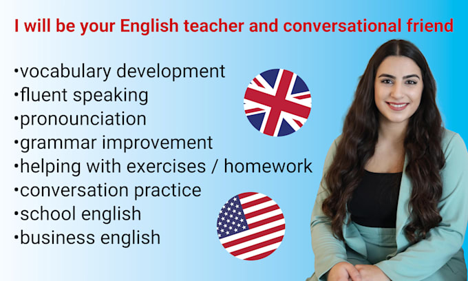 Gig Preview - Be your english teacher and conversational friend for practicing