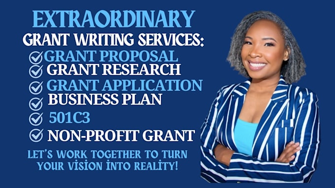 Gig Preview - Do research grant proposal, grant application, business plan, grant proposal