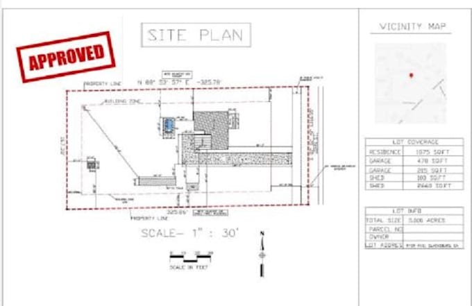 Gig Preview - Draw site plan and city permit stamp random house plan work stamp USA