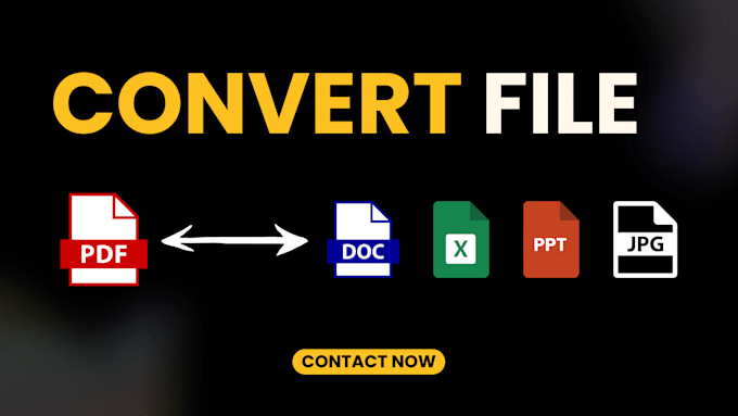 Gig Preview - Convert pdf to word, jpg, powerpoint, excel and vice versa