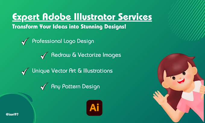 Bestseller - do anything on adobe illustrator, logo, redraw image, vector art, illustration