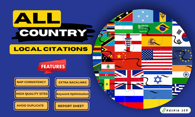 Gig Preview - Do all countries local citations for local business seo