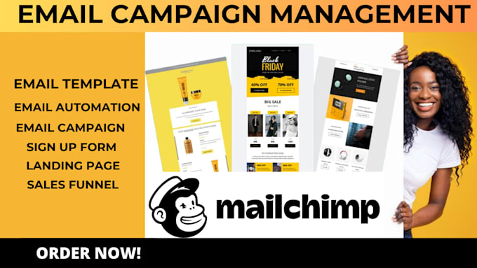 Gig Preview - Setup email automation email campaign sales funnel email template with mailchimp