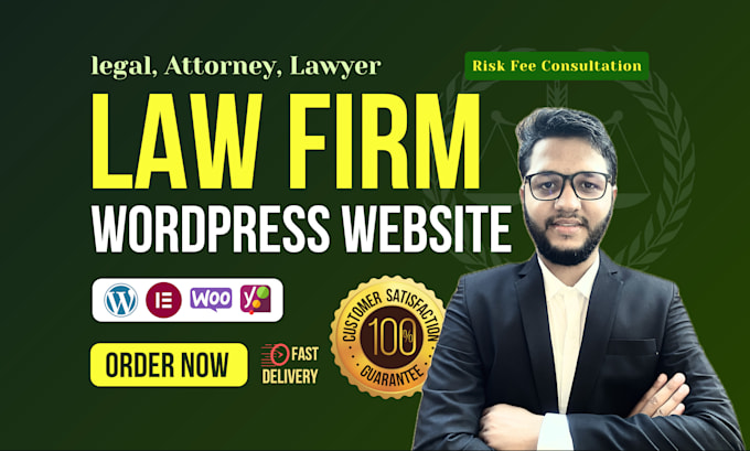 Gig Preview - Design wordpress lawyer, legal, attorney and law firm website