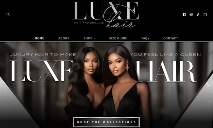 Gig Preview - Build hair extension store design beauty website hair extension shopify store