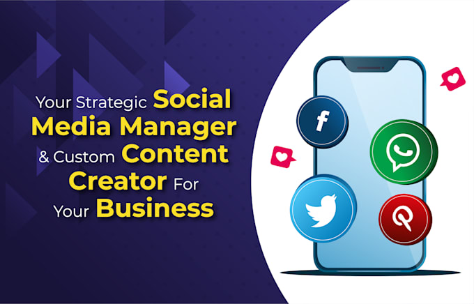 Gig Preview - Your strategic social media manager and custom content creator for your business