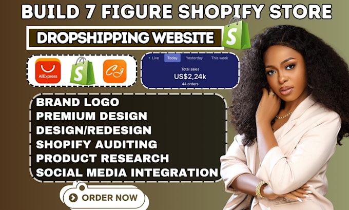 Bestseller - create shopify store, build shopify website design, shopify dropshipping website