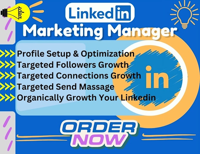 Gig Preview - Be your grow new followers and connections as a linkedin marketing manager