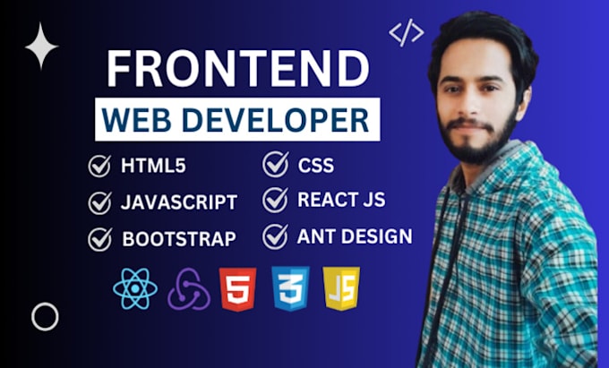 Gig Preview - Be your front end web developer in react js