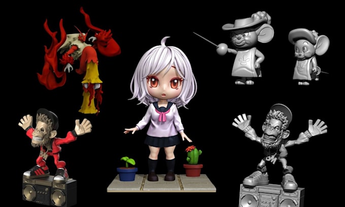 Gig Preview - Create cute 3d toy cartoon character cute chibi animal toy for rendering