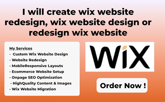 Gig Preview - Stunning wix website, redesign wix, wix website design or redesign wix website