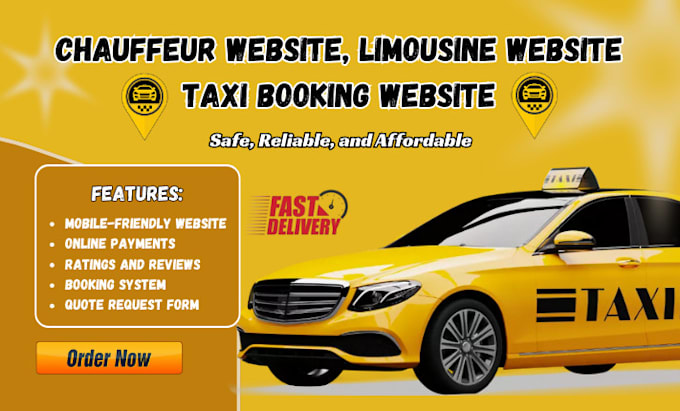 Gig Preview - Design chauffeur, vtc, limousine, airport transfer website, taxi booking website