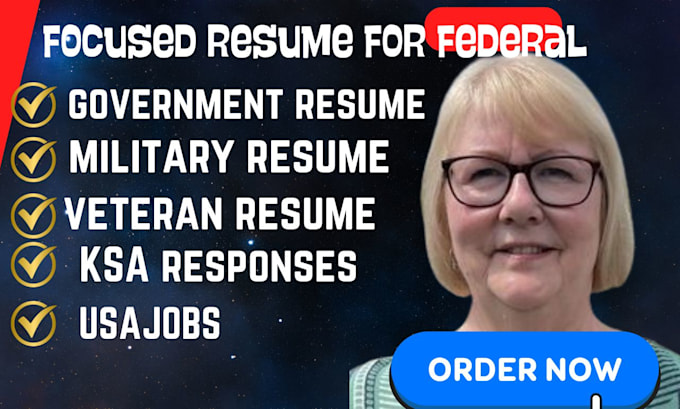 Gig Preview - Write federal, government, military, and veteran ksa responses resume for usajob