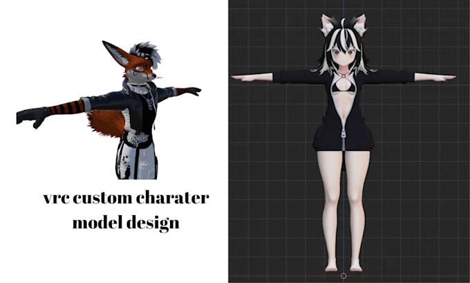 Gig Preview - Sketch your reference sheet model your vrchat vtuber 3d avatar and edit model