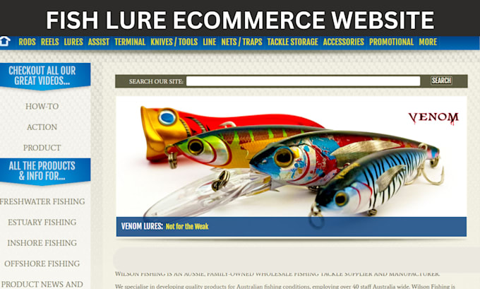 Gig Preview - Design profitable fish lure fish bait ecommerce website aquarium website