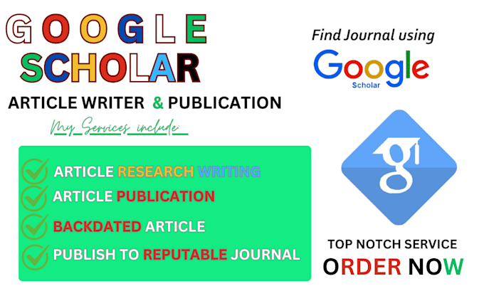 Gig Preview - Write and published article in peer reviewed indexed journal in google scholar