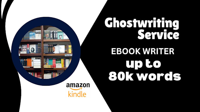 Gig Preview - Ghostwrite ebook, ebook writer ghost ebook writer up to 80k words format for kdp