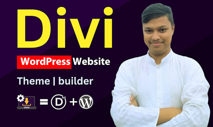 Gig Preview - Install divi and design website or landing page with divi theme