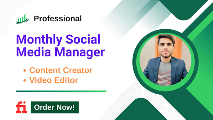 Gig Preview - Be monthly social media manager and content creator for facebook, instagram