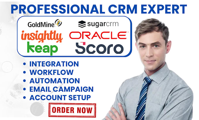 Gig Preview - Setup goldmine oracle scoro integration sage keap sugar crm insightly automation