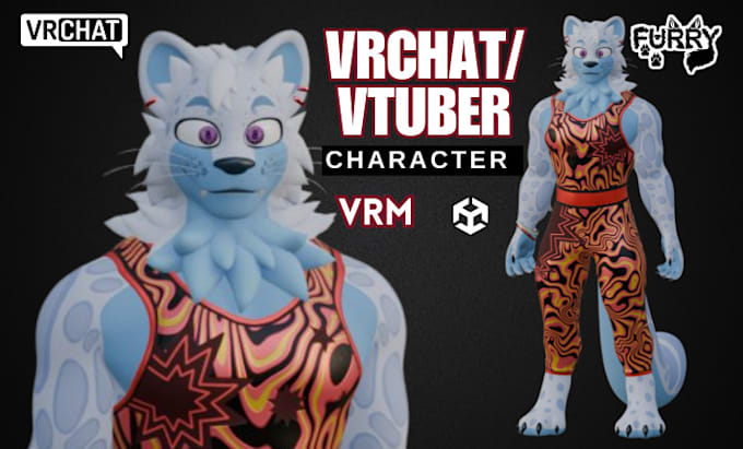 Gig Preview - Make custom vrchat avatar, furry avatar, vr character, vtuber model, nsfw model