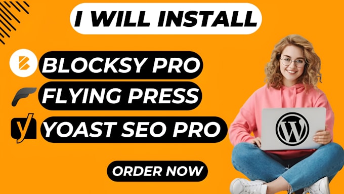 Gig Preview - Install  blocksy pro, flying press, yoast seo premium