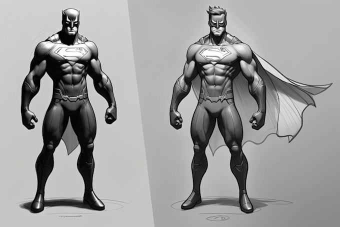 Gig Preview - Create concept art superhero character