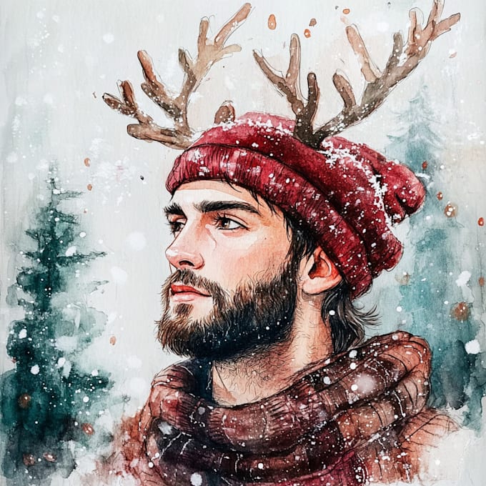 Gig Preview - Draw a unique watercolor christmas illustration